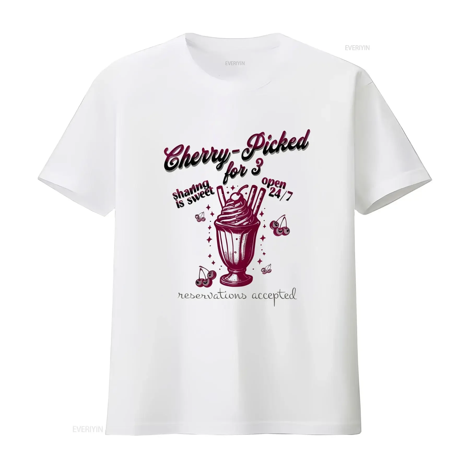 Swinger Party T Shirt Milkshake Soda Fountain Theme Sharing is Caring for Threesome Cherry Picked vintage Washed streetwear