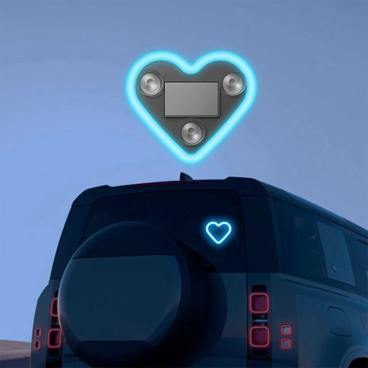 

Solar Energy Car Window LED Solar Powered Heart-shaped Neon Light Rear Window Illuminated Interior Decoration Atmosphere Light