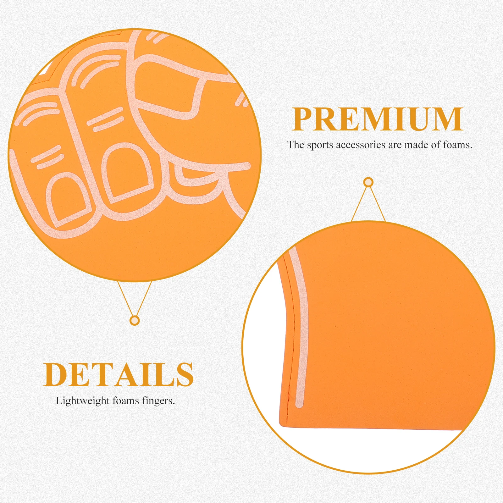 

3pcs Orange Foams Finger Cheerleading Hands Soft Sports Accessories Party Noisemaker Fits Most People Soccer Game Concerts Shows