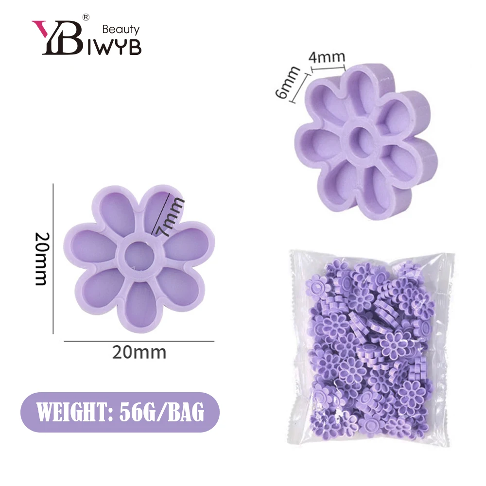 100pcs/도매 속눈썹 연장 접착제 드립 컵, 8 홀 벚꽃 접착 컵, 속눈썹 아티스트를위한 접착제 지연 컵