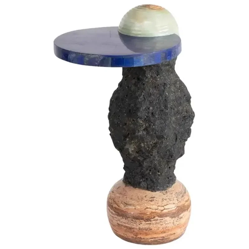 Italian minimalist marble sofa edge can be moved with a sense of design mini bedside table