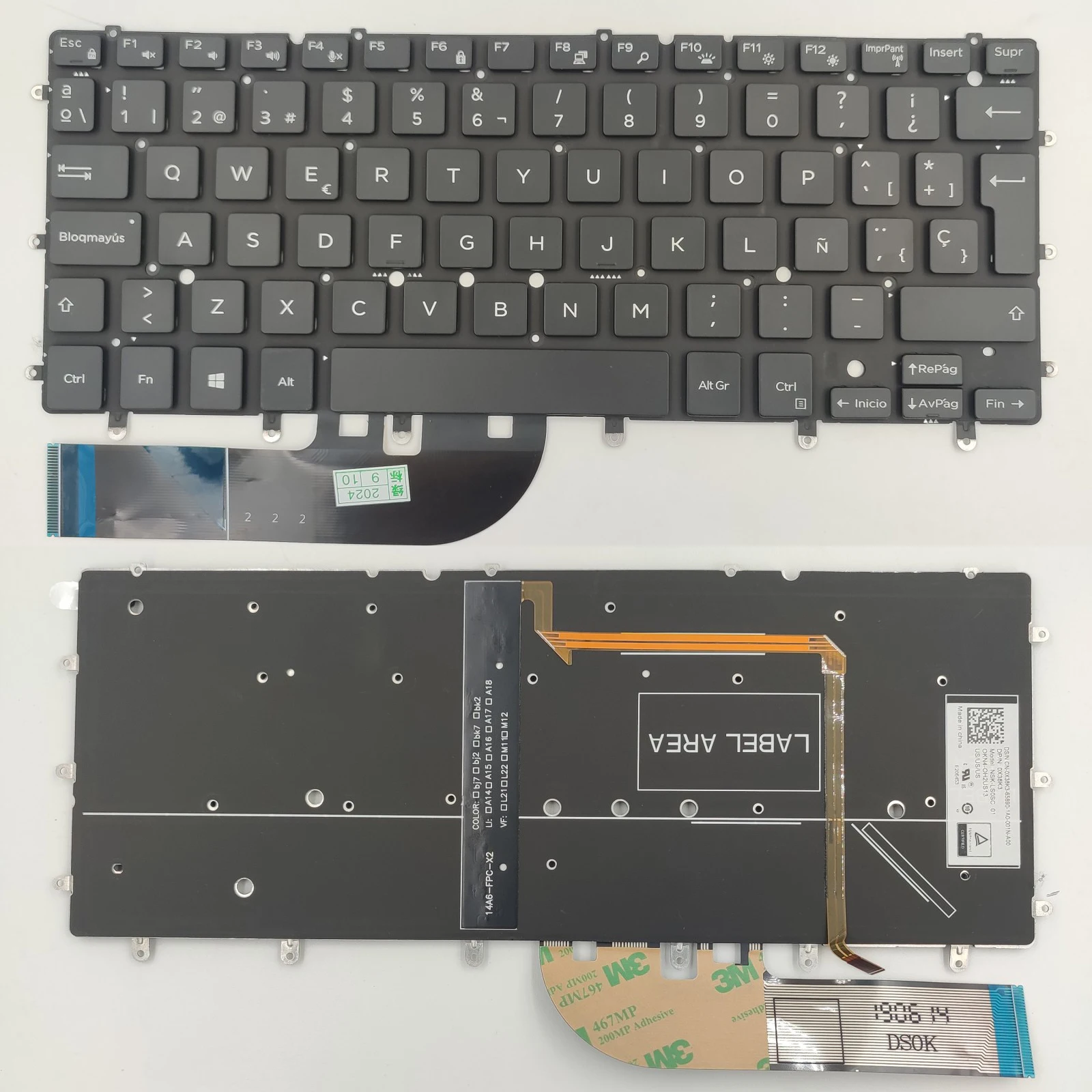 

USRUSPUKFR Layout for Dell Inspiron 9343/XPS13 7348/7347/7348/7352/7547/7548/9350 P57G P54G 7359 P54G 9543 9350 9360 keyboard
