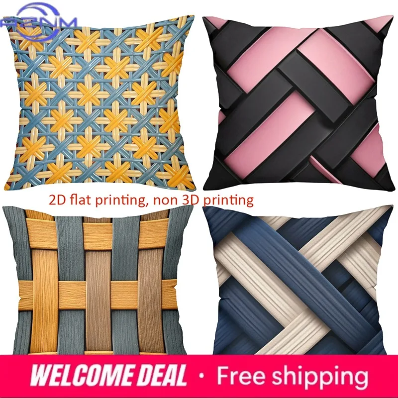 Fashionable 2D Print Pillow Cover for Home Decoration, Polyester Pillowcase, Sofa Decorative Cuff, Head Pillow Cover