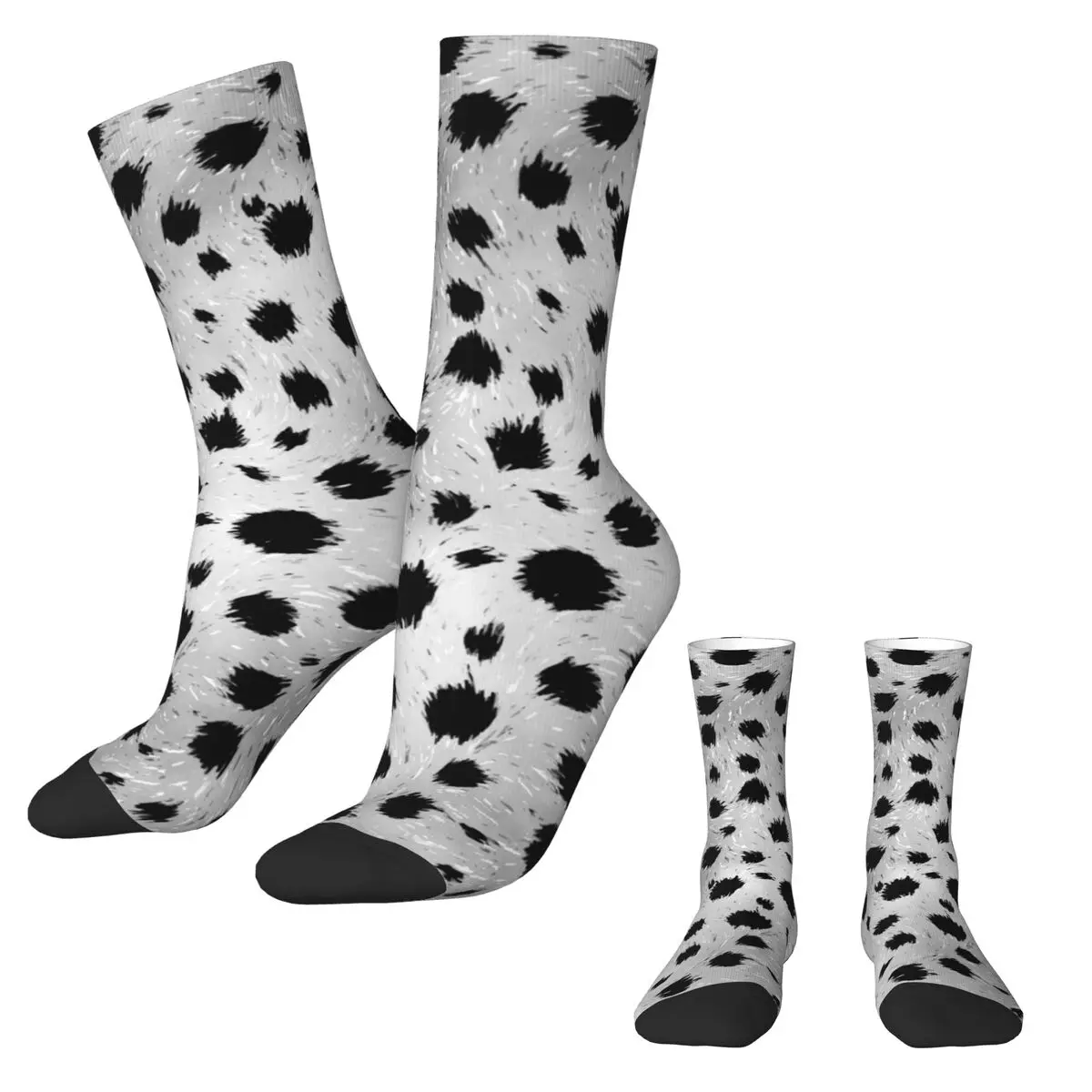 Dalmatian Spots Print Socks Black and White Modern Stockings Unisex Comfortable Running Sports Socks Autumn Anti Slip Socks