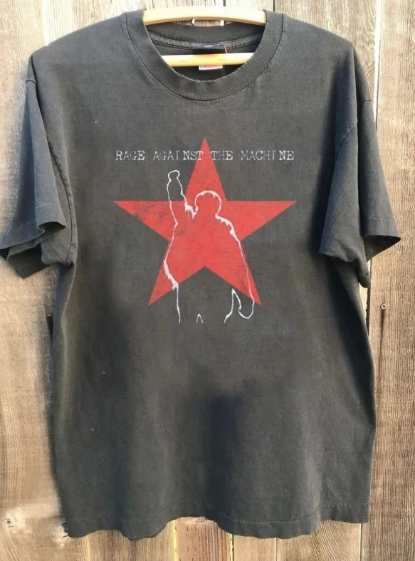 Camiseta unisex con estampado gráfico de Rage Against the Machine Band, color carbón
