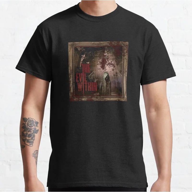 

Ruvik The evil within Horro video game T Shirt for men 100% cotton printed clothing large size Adult tops S-6XL