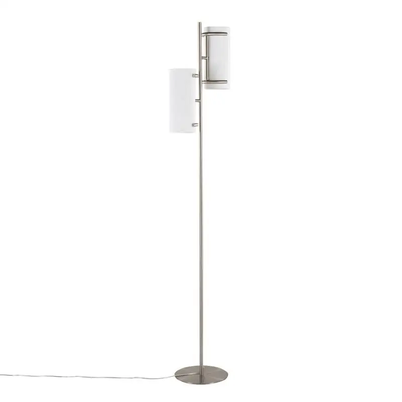 

Contemporary Glam Floor Lamp in Brushed Nickel Finish with White Shade