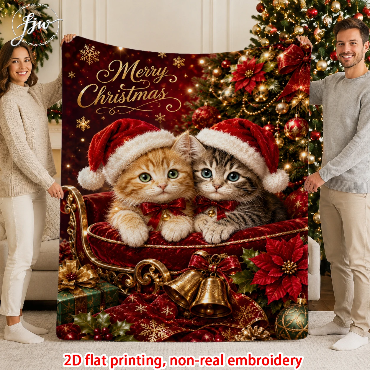 1pcs Christmas Cute Cats & Festive Gnome Santa Snowman Printed Flannel Throw Blanket Winter Holiday Xmas Gift Home Decor