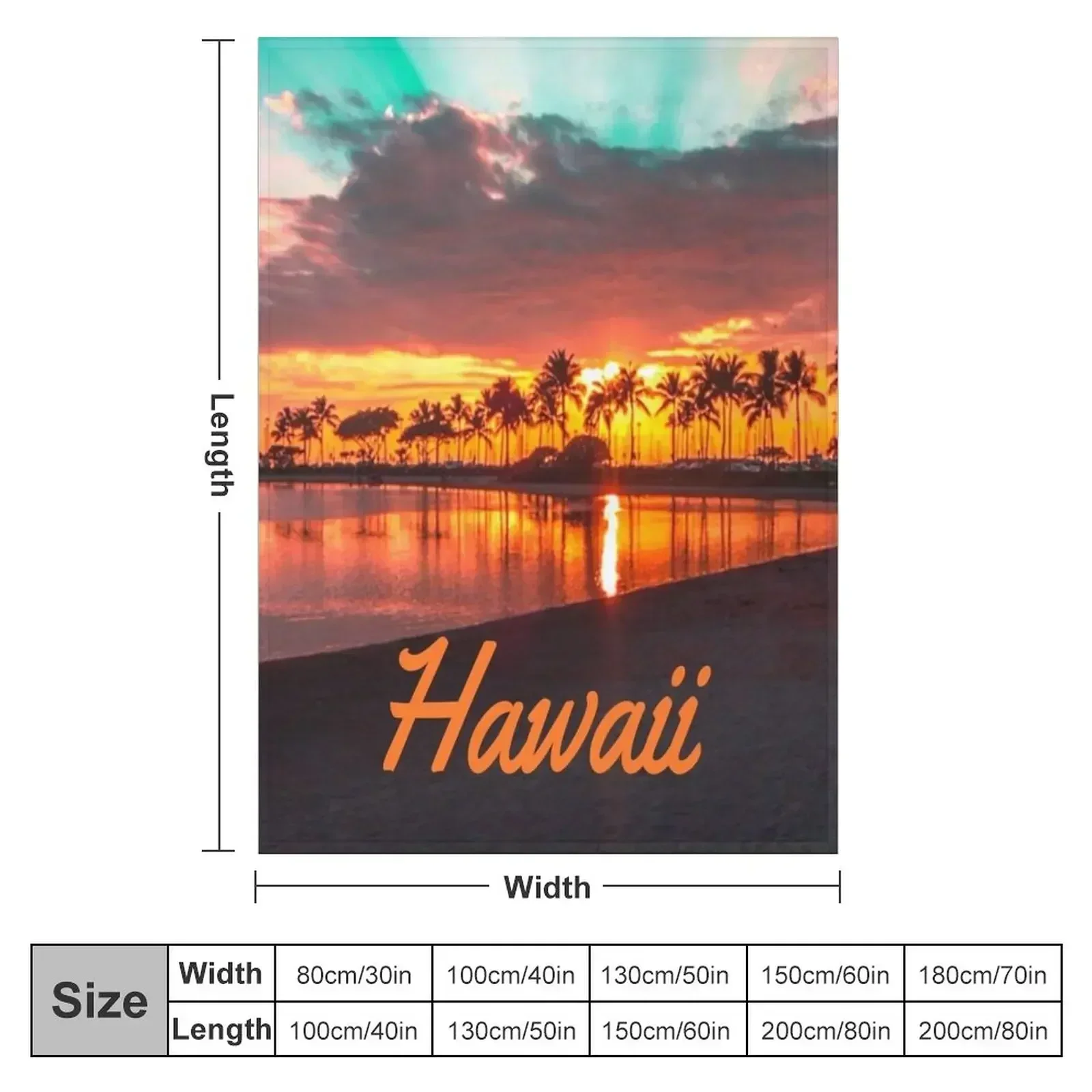 Hawaii Beach Hawaiian Islands Throw Blanket couch cozy soft plush fuzzy picnic outdoor blanket