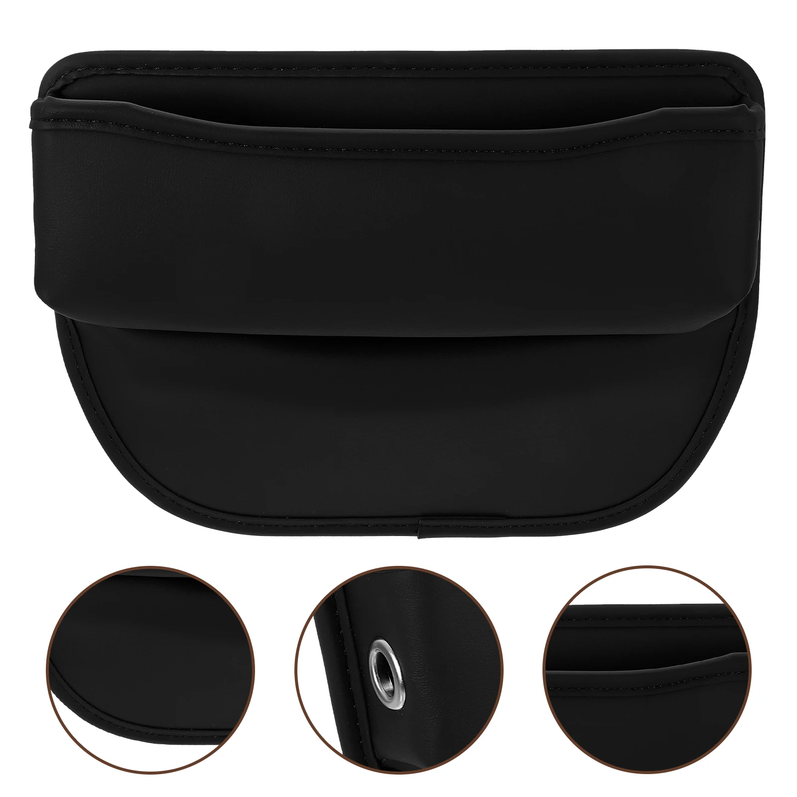 

Seat Storage Box Black Gap Filler Organizer Between Seats Console Side Pockets Car Organizers Extra Space Pu Durability