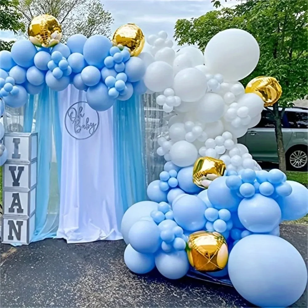 134PCS Blue Balloon Wreath Arch Kit, Wedding, Birthday Party, Anniversary, Graduation, Holiday Room Decoration