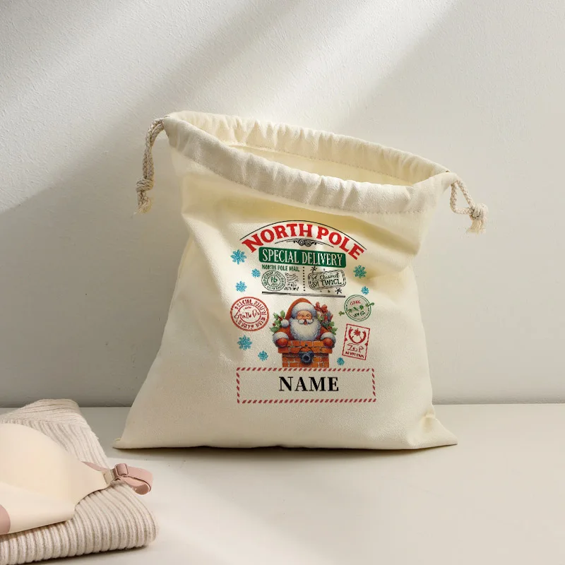 حقيبة هدايا مخصصة لعشية عيد الميلاد من North Pole Santa Sack للأطفال والمراهقين والفتيان والفتيات