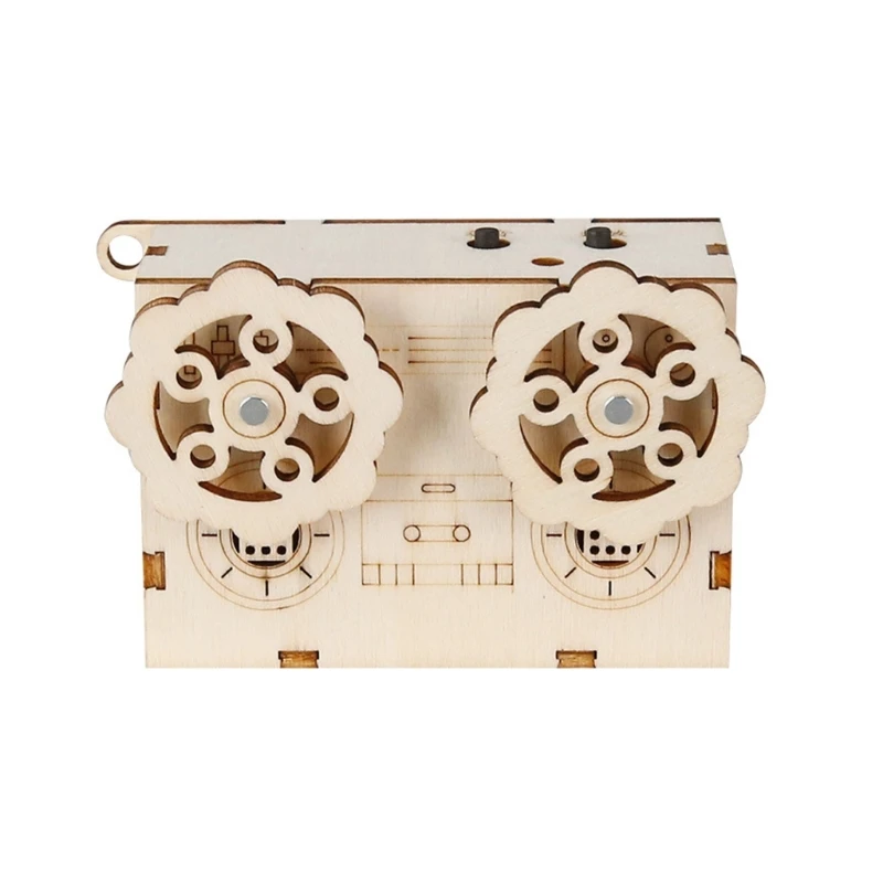 Wooden Science Building Set with DIY Gramophone Assembly, Interactive Sound and Mechanical Learning Model for Home Learning