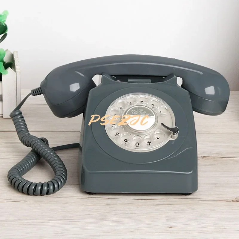 Household Portable Vintage Rotary Dial Phone Office Hotel Landline