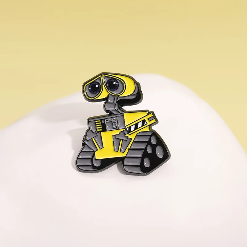 ホットウォーリー漫画楽しいロボット型の金属ブローチシリーズ、風変わりで面白い合金バッジ、男の子と女の子への誕生日プレゼント