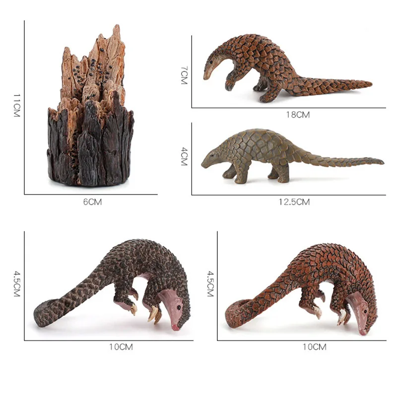 Symulacja ochrony dzikiej przyrody zwierząt Pangolin Manis Pentadactyla Model figurki drzewo Kikut ogród miniaturowy wystrój zabawka