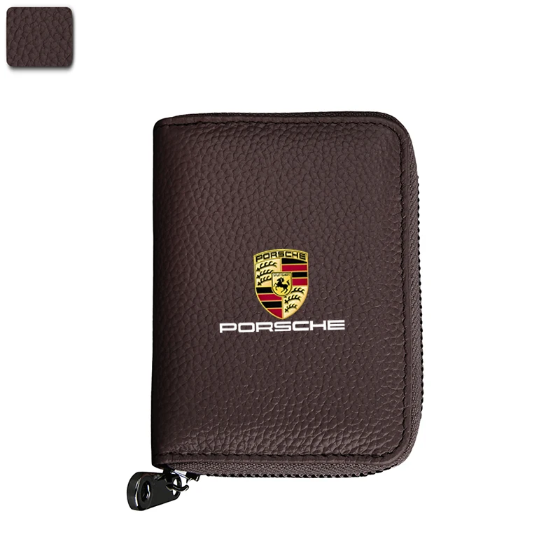 Автомобильный кошелек для водительских прав, сумка для хранения кредитных карт для Porsche Panamera Macan Boxster Cayman Cayenne 911 718, автоаксессуары