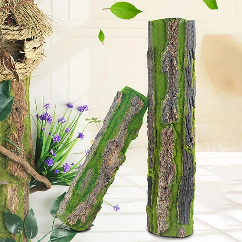 DIY Wall Decoration Green Plant Bark Artificial Indoor Pipe Material Moss For Water Pillar Cover