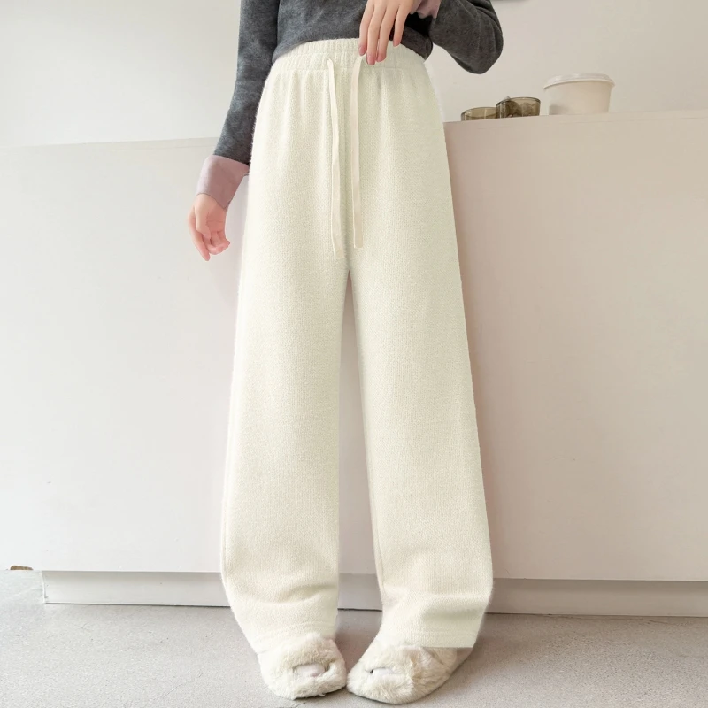 

Зимние широкие брюки для девочек, повседневные длинные брюки на флисовой подкладке, стильные детские длинные брюки, подходят для детей 7–14 лет, па для больших детей