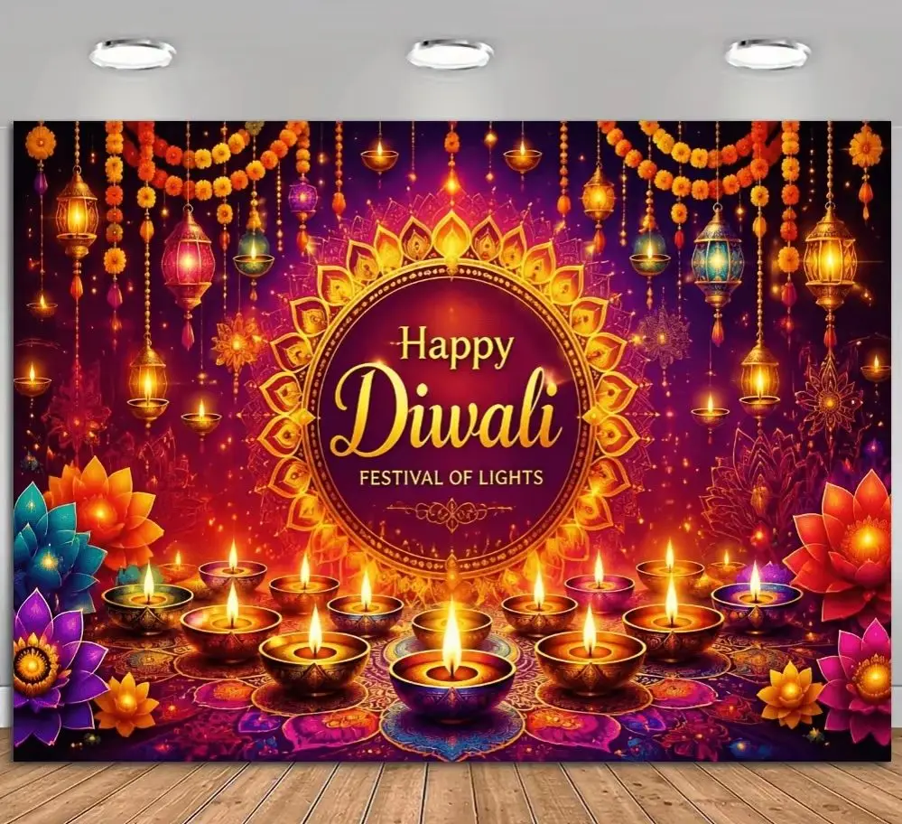 CIFBUY Vintage Diwali Aluminum Wall Art Metal Sign Waterproof Wear Resistant Tin Plaque for Home Living Room Bedroom Office Deco