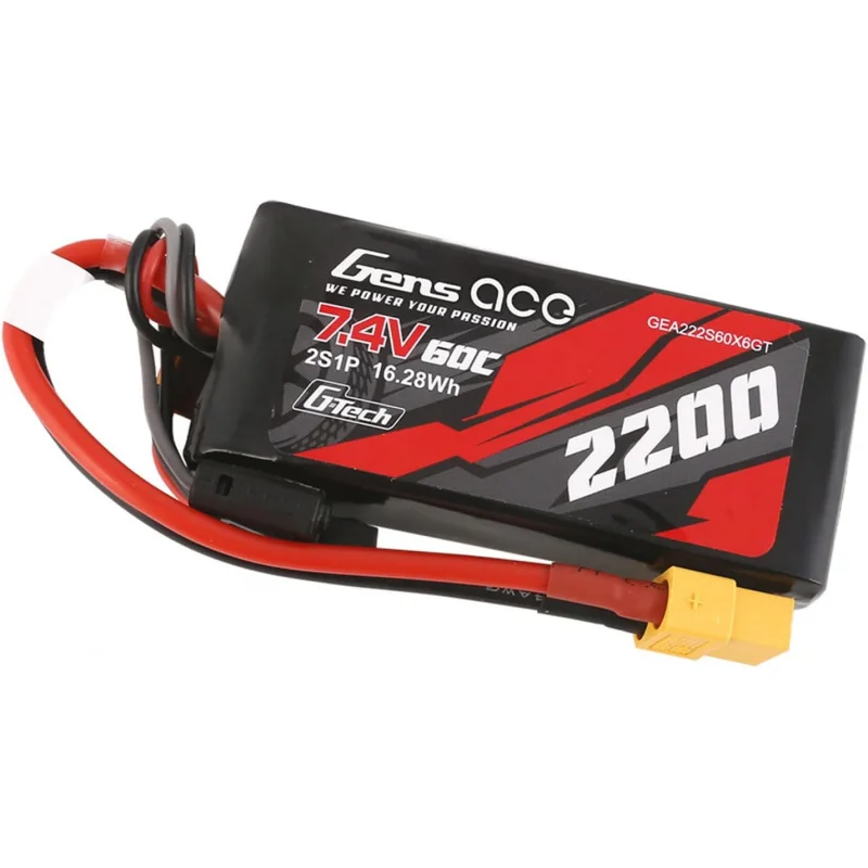 

Gens ace G-Tech 2200 мАч 60C 7,4 v2S Lipo аккумулятор с разъемом XT60