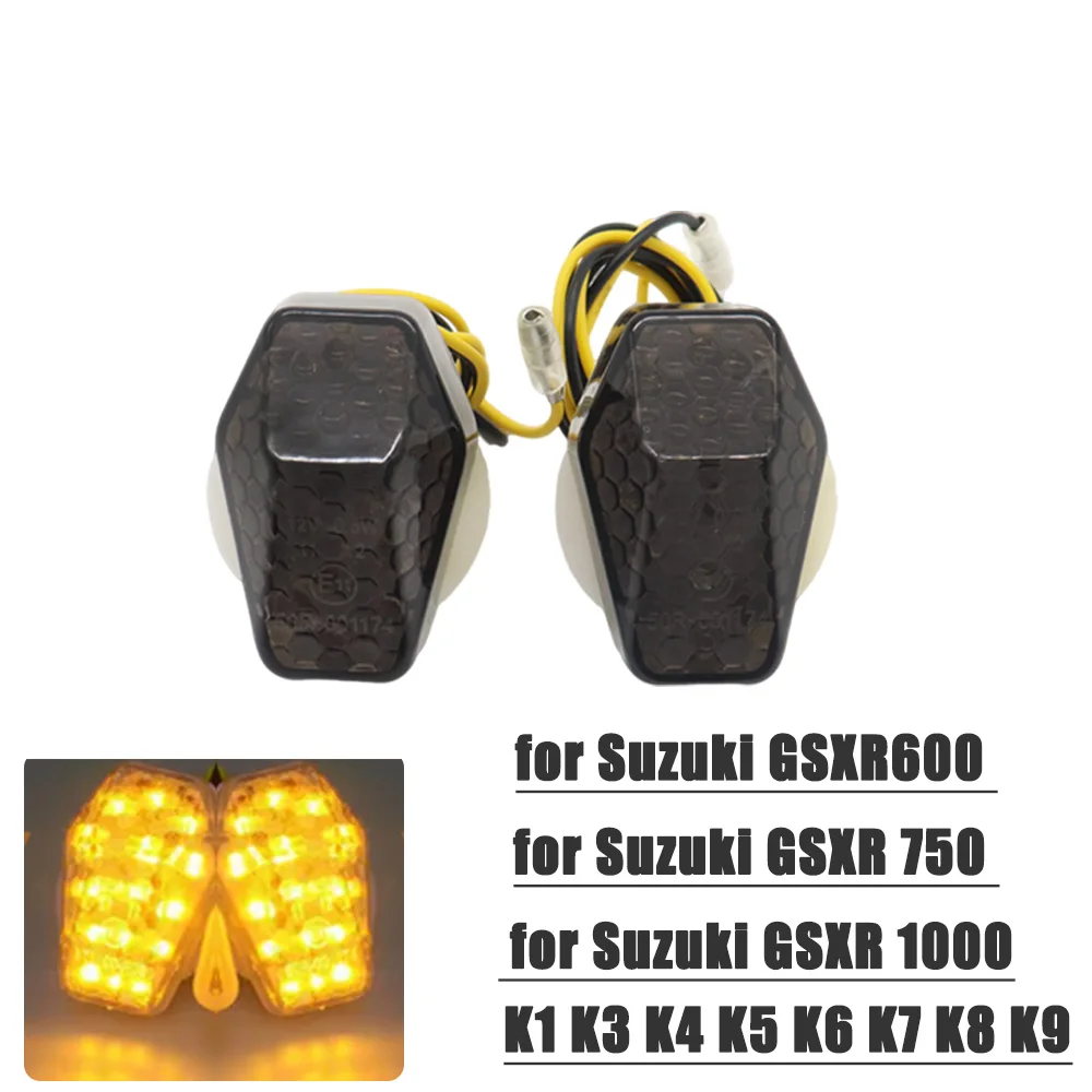 2 uds luces indicadoras de señal de giro LED universales para Suzuki GSXR K1-K4 SV600/1000 BANDIT 600S/1200 DL650 intermitentes de alta visibilidad