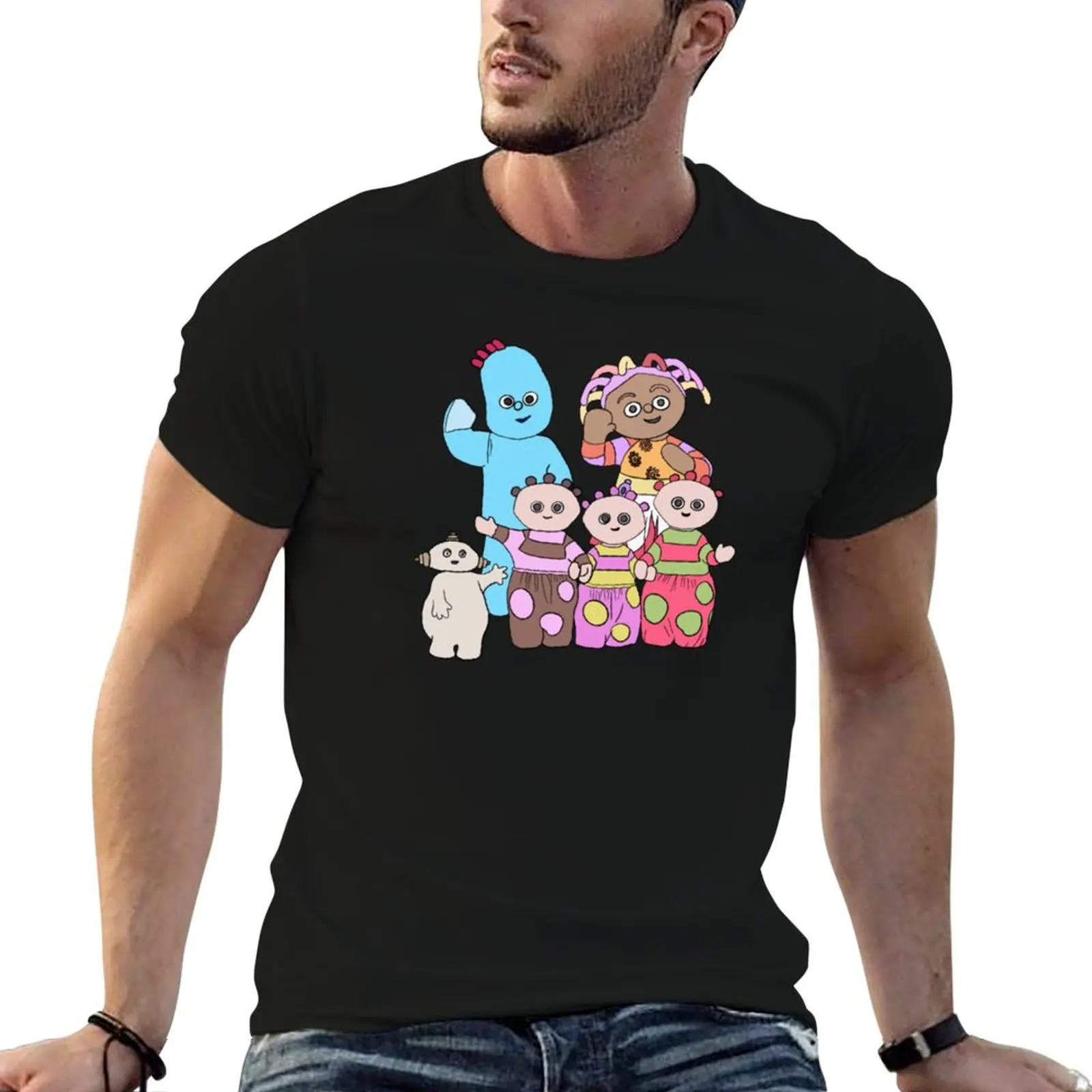 Camiseta iggle piggle, camisetas de algodón, camisetas de alta calidad para hombre, camiseta ajustada para hombre, camiseta gráfica