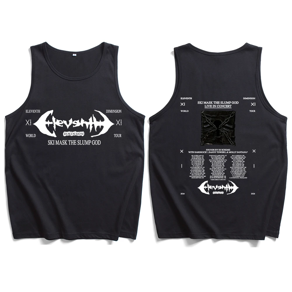 Ski Mask The Slump God 11th Dimension 2024 Tour Tank Tops Vest  Man Woman Summer Casual Sleeveless T-shirt Fans Gift Tops