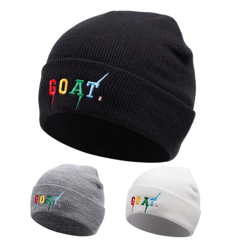 

Luxury GOAT Embroidery Beanies Skullies Winter Warm Knitted Outdoor Leisure Bonnets Hat Beanies for Women Men Ski Mask Balaclava