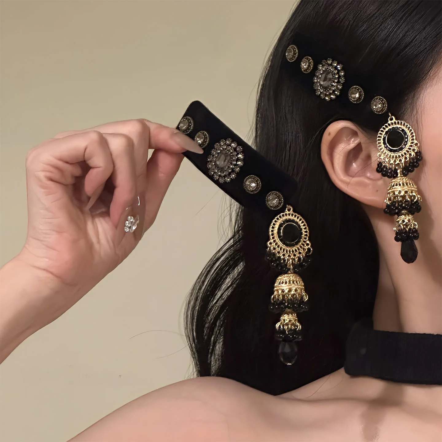 ambicao-original【huaang-nmi】pinza-de-cabelo-etnica-retro-com-borla-design-mongol-clipe-lateral-acessorios-de-cabelo-festivos