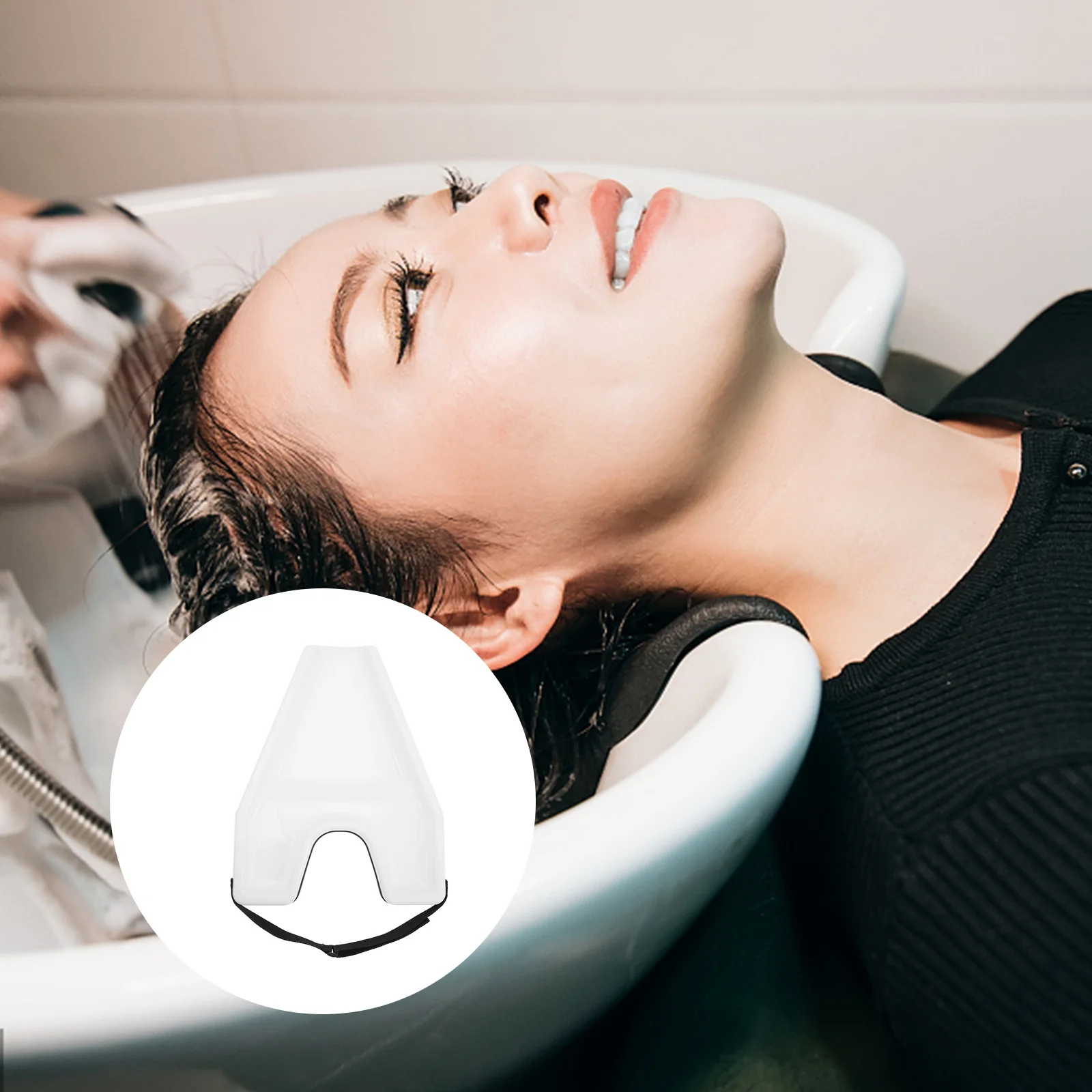 

Plastic Hair Washing Tray Portable Shampoo Rinse Tray Neck Support Non-Slip Lightweight for Salon Home Barber Use
