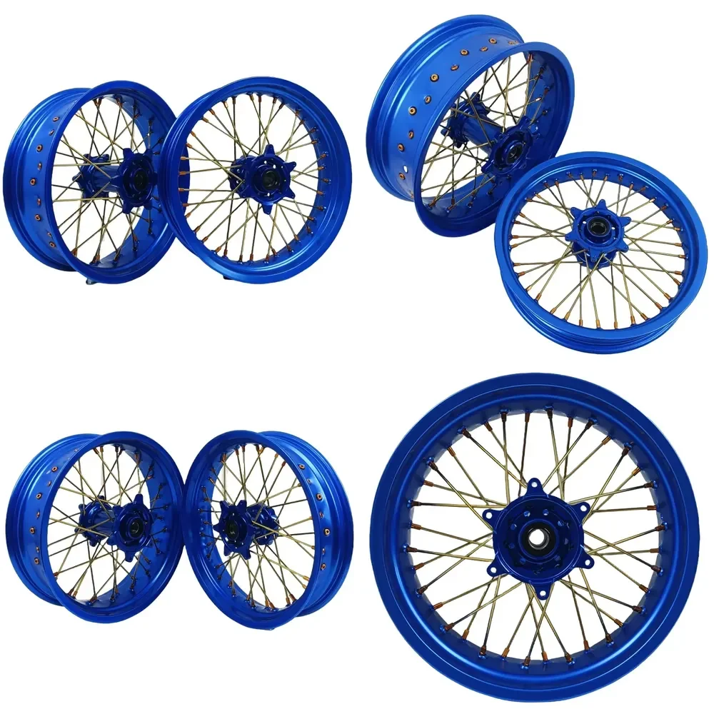 【2026 New Design】 High Quality EXC SXF EXC/SXF 250/450 New Trend Dirt BIke Supermoto Wheelset With Aluminum Alloy With Blue