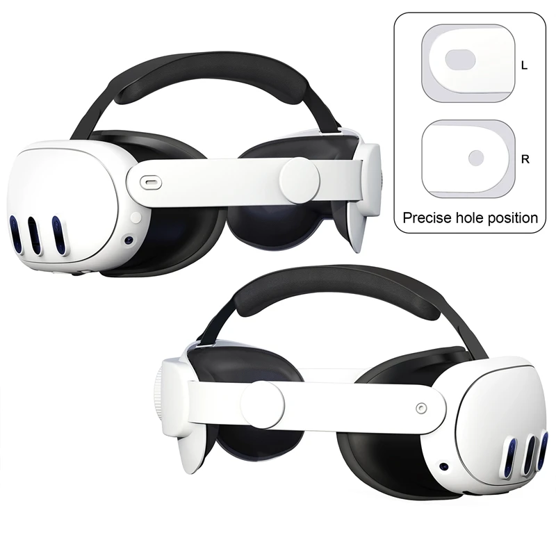 For Meta Quest 3 VR Head Strap Comfortable Sponge Headwear Adjustable Headband VR Replacement Accessories Black