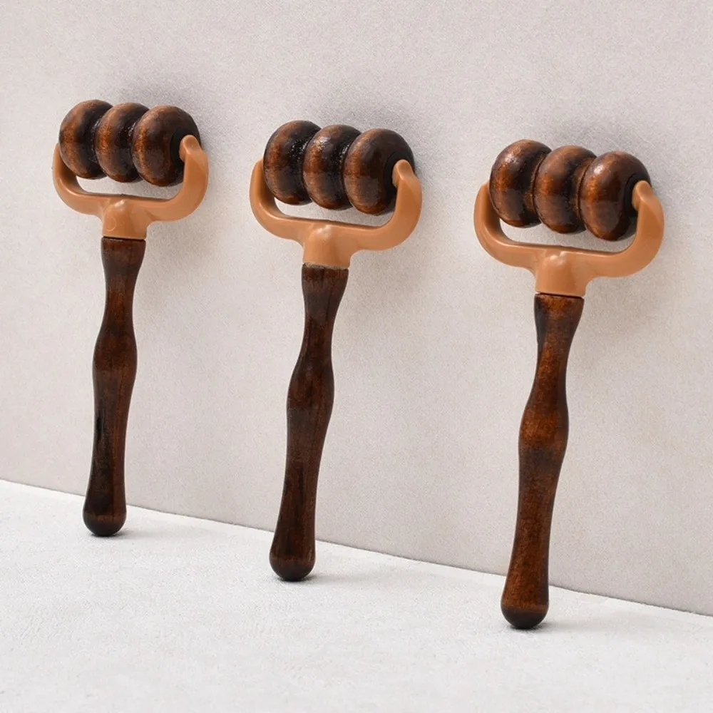 1/2Pcs New Portable Handheld Massage Roller Comfortable Gifts Wooden Roller Massager Manual Muscle Massager for Arms Legs Body
