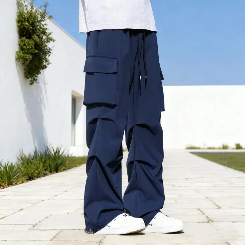 

Men's Paratrooper Cargo Pants - Techwear Utility Trousers with Multi-Pockets, Relaxed Straight-Fit for Streetwear & Urban Tech S