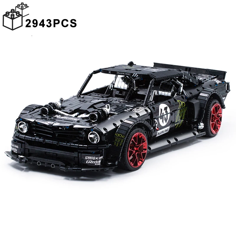 90068 23009 2943PCS Technical Mustang Hoonicorn V2 1:8 Car Building Blocks Vehicle MOC-22970 Assemble Bricks Toys Gift For Kids