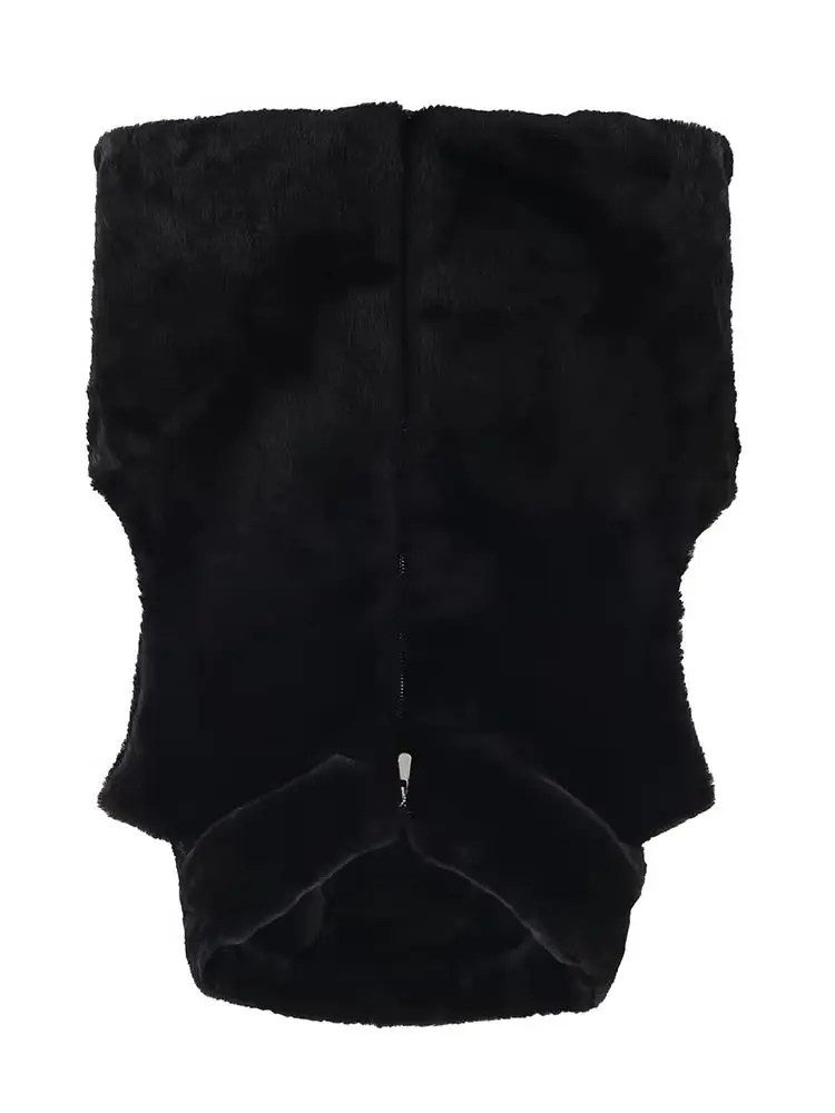 

HH женский модный зимний жилет с капюшоном из искусственного меха, женский темпераментный повседневный универсальный теплый топ без рукавов на молнии Mujer