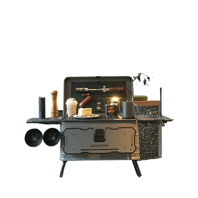 Outdoor aluminum alloy storage box, modified box, camping large-capacity tripod finishing box