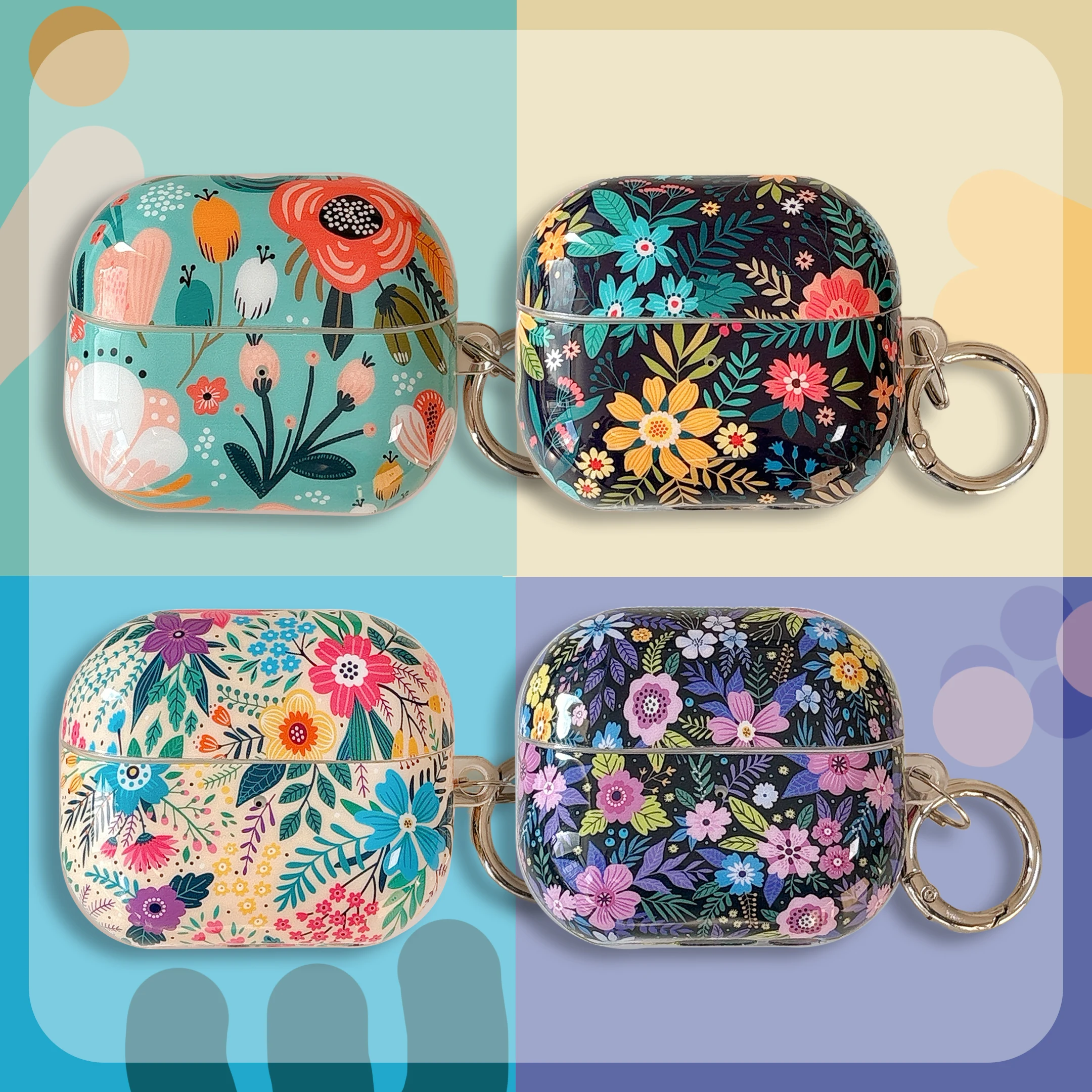

For Samsung Galaxy Buds 3/3 Pro Case Oil Painting Flowers and Plants Case for Samsung Galaxy Buds 3FE Wireless Charging Case