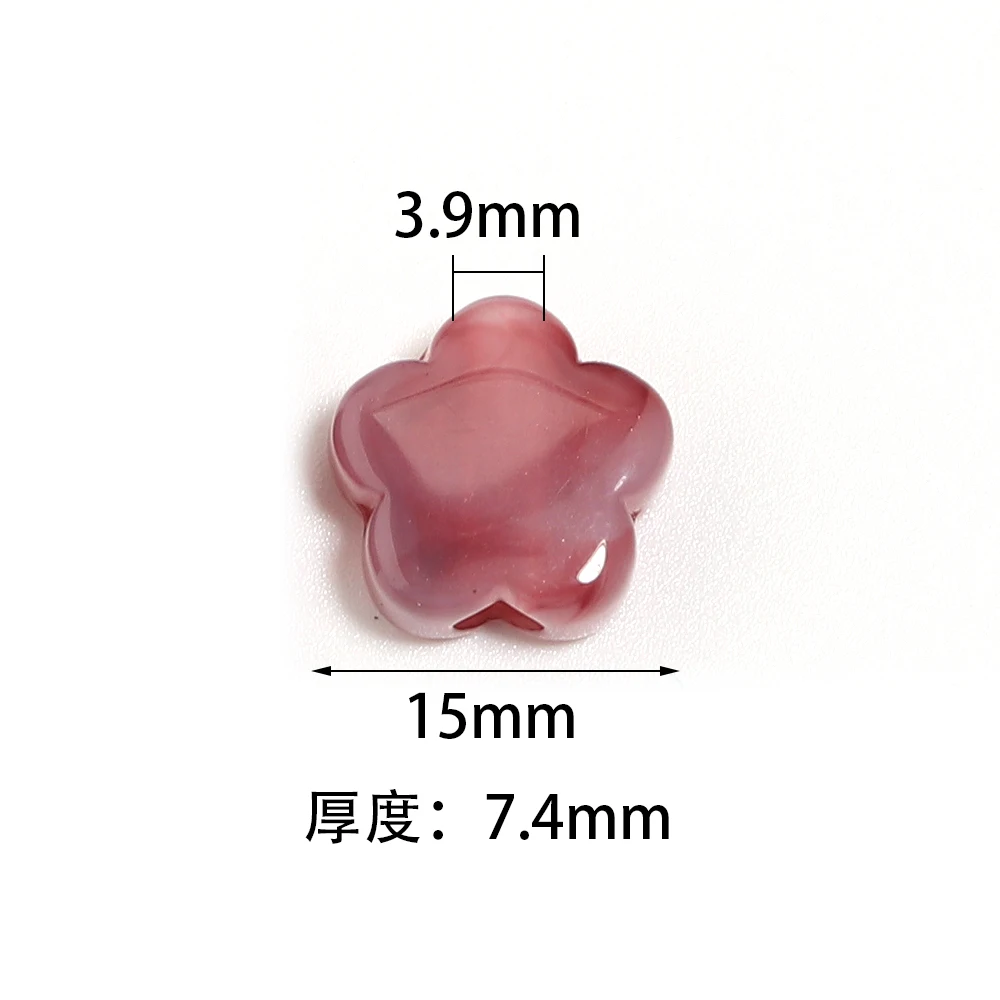 30 Stück/Set 15mm Acrylperlen mit Großem Loch, Bunte Blumen, Lose Abstandsperlen für Bastelarbeiten, Handgemachte DIY-Kleidung und Accessoires – Detail 1