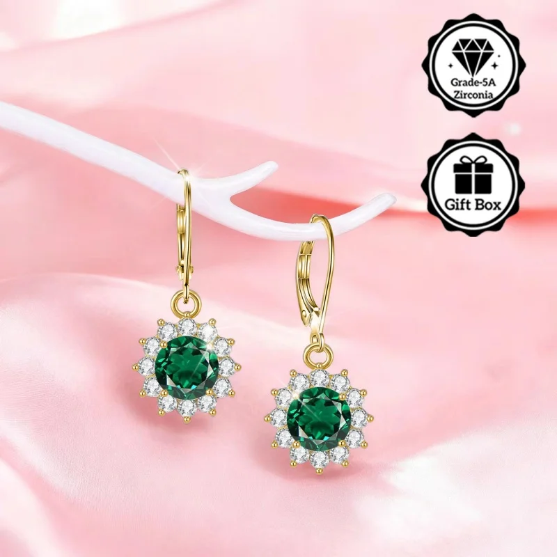 LAMVOICE Schmuck für Damen/Weihnachtsgeschenk für hochwertige Schmuckohrringe mit 4 Karat Zirkonia, hypoallergener Hakenohrring