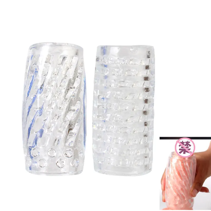 

9cm Transparent Male Masturbator Artificial Pussy Vaginal for Men 18 Glans Sucking Penis Pump Sex Toys Erotic Spikes Exerciser