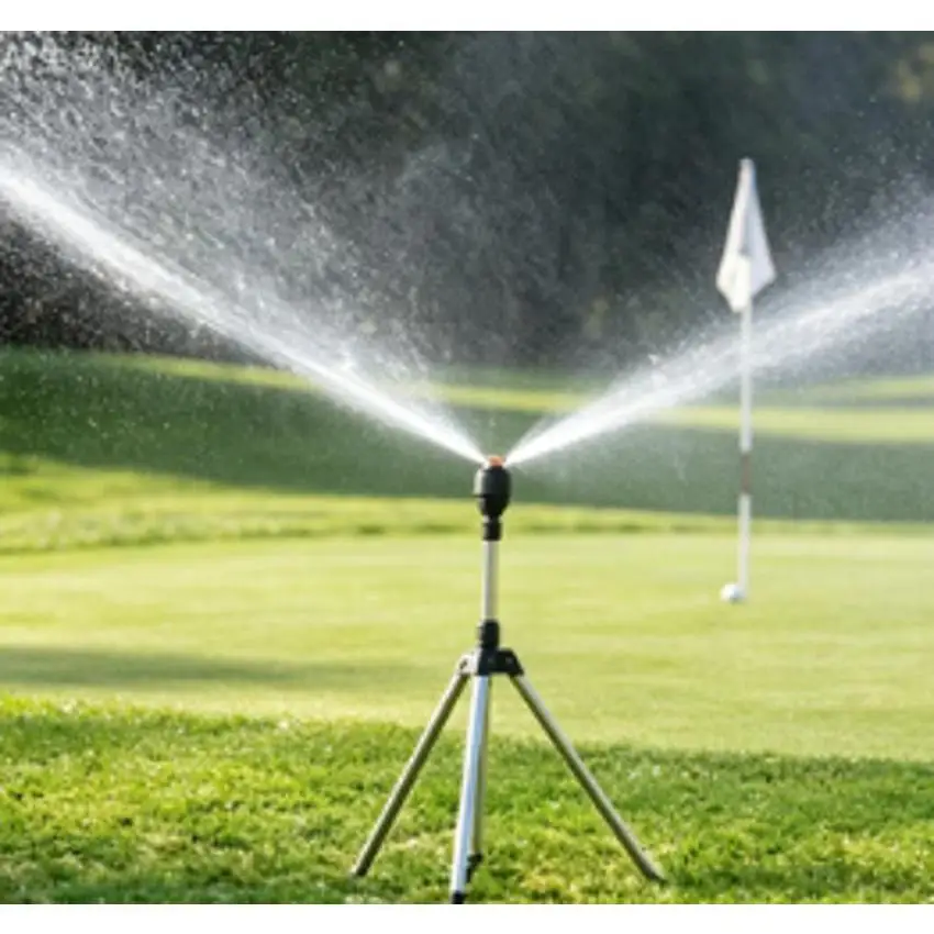 1 Set Stainless Steel Tripod Lawn Sprinkler 360° Rotary Telescopic Support Garden Irrigation Watering Sprinkler Head