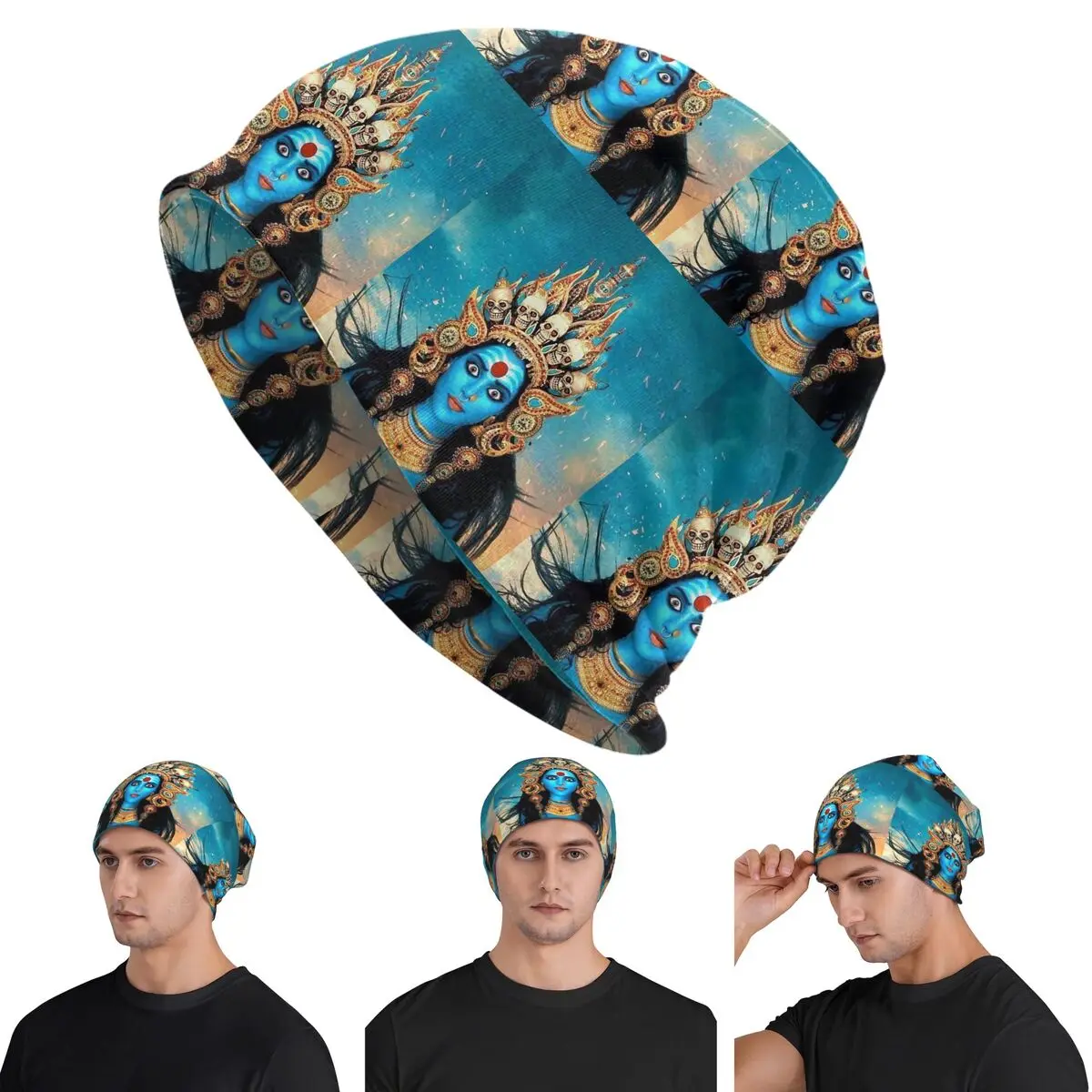 Cosmic Kali Ma - Hindu Goddess Of Destruction Warm Knitted Cap Fashion Bonnet Hat Autumn Winter Beanies Hats for Unisex Adult