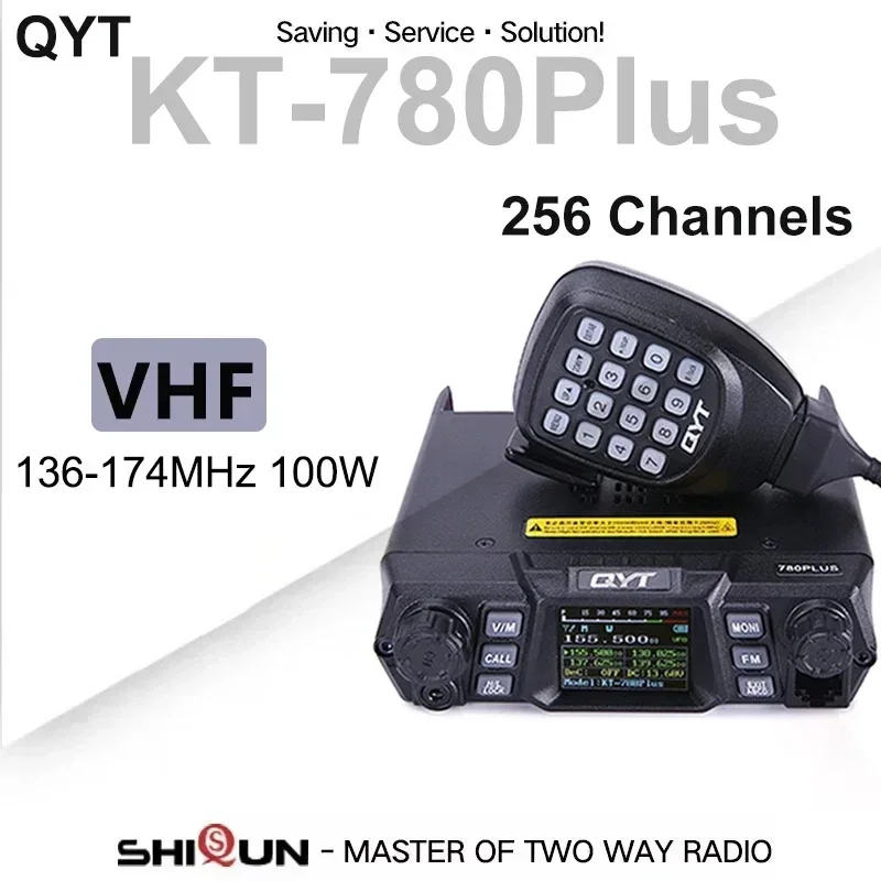 KT-780 Plus Car Station VHF100W/UHF 70W QYT Mobile Amateur Walkie Talkies Long Range Two Way Radios Super High Power 256Channels