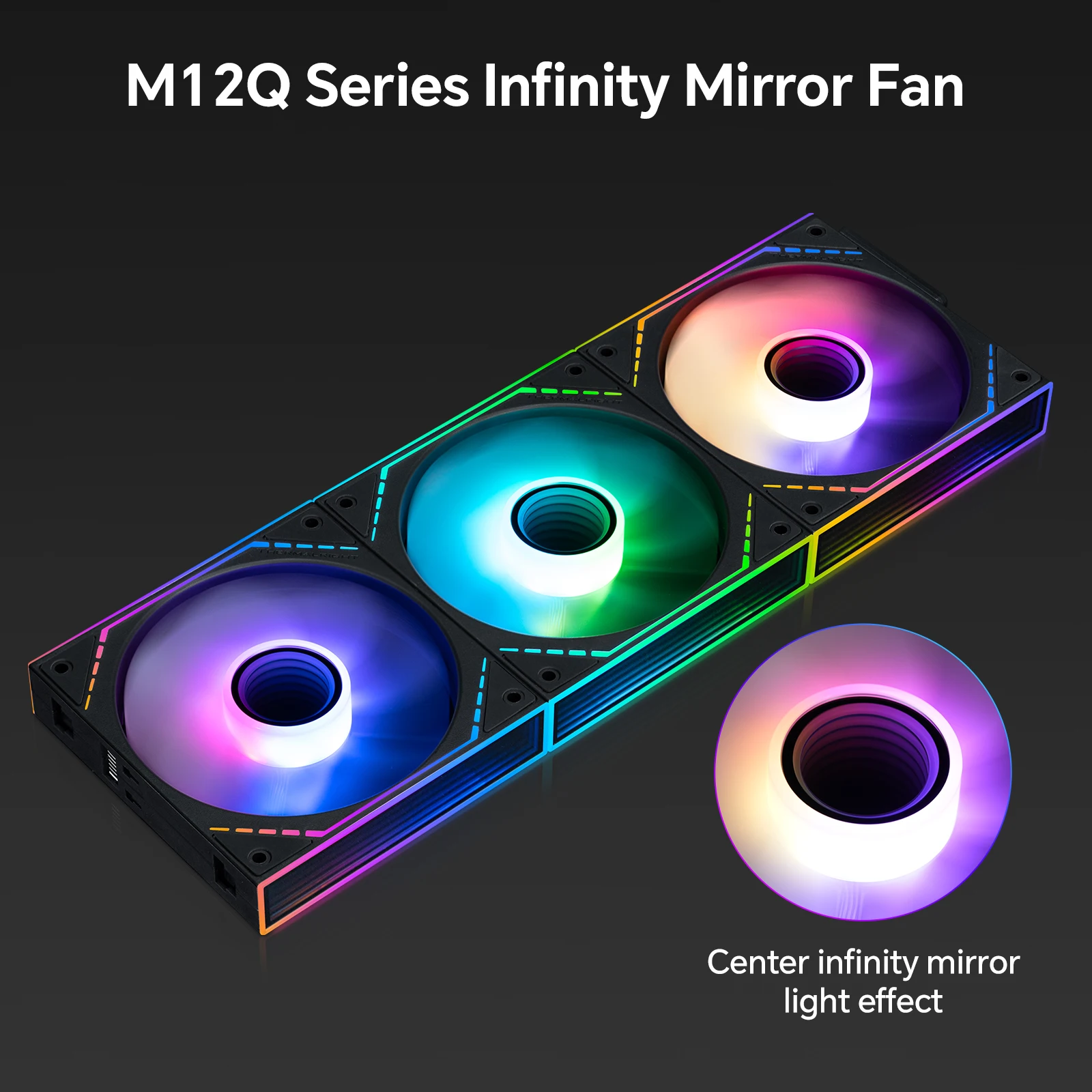 Thermalright TL-M12QR-S X3 Reverse Blade Fan 120mm Modular Splicing Bottom Intake Airflow Gaming PC Build Fans 3-Pack