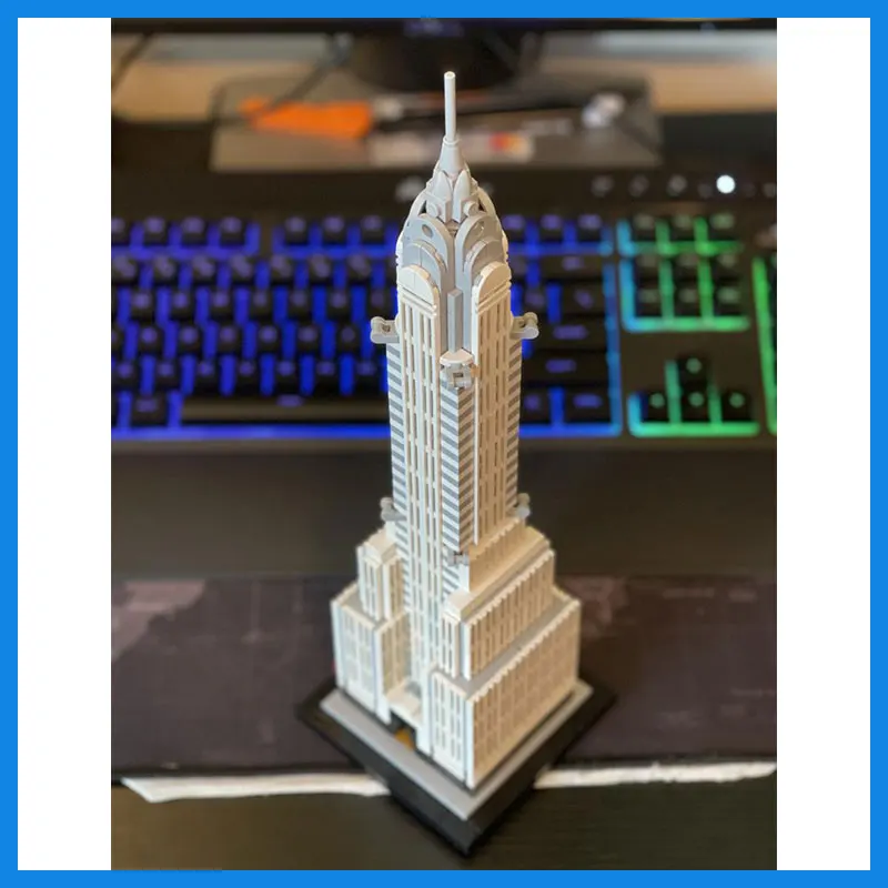 Chrysler Building MOC Build Blocks City Skyline Landscape Model DIY Bricks Street View Series Assemble Toys Christmas Gift