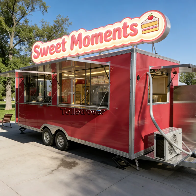 

New Design Commercial Food Truck Movibles Waffle Crepe Dessert Food Trailer Pancake Ice Cream Food Trailer with Full Kitchen
