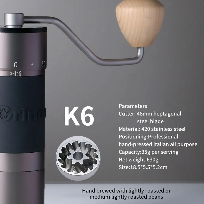 

Kingrinder K2 K4 k5 K6 Aluminum Portable Coffee Grinder Manual Coffees Grinder High-end grinding core Burr Coffee Grinders 35g