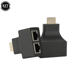 2pc 4K HDMI-Compatible Extender HDMI-Compatible Extension up to 30m CAT5e / CAT6 UTP Ethernet Cable RJ45 Ports LAN Network